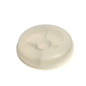 Tupperware Divided Serving Dish With Lid Beige & Gray